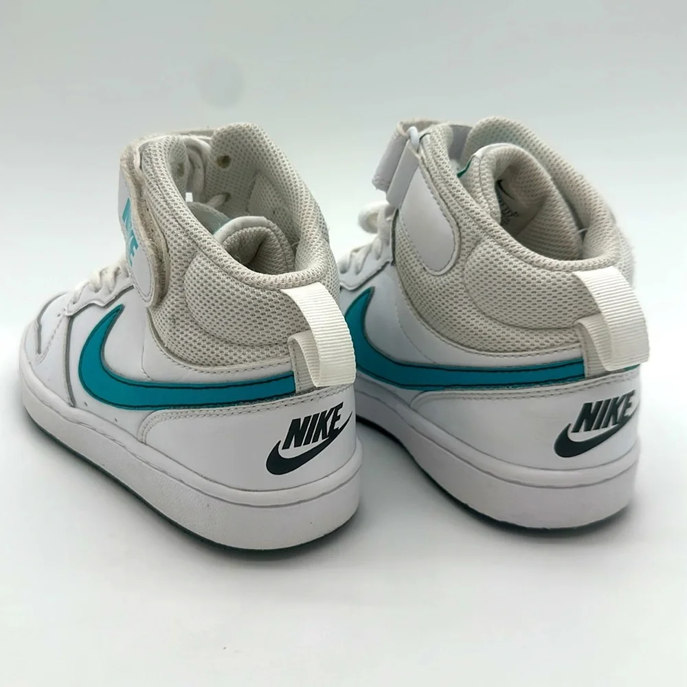 Nike Court Borough Mid 2 GS CD7782-117 Sneaker Kids 3.5 Y White Leather Shoes